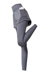 Fitness pants women's high waist fake two-piece running Yoga Pants elastic tight fitting autumn and winter wear quick drying exercise pants  SKSP024 detail view-4